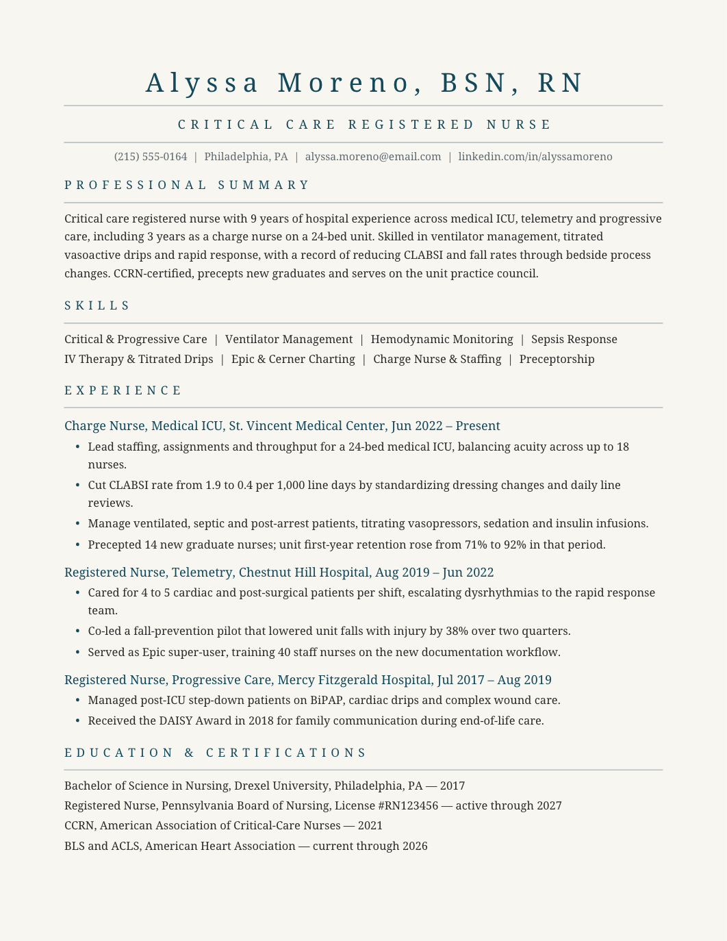 Nurse Resume template for Google Docs and Word