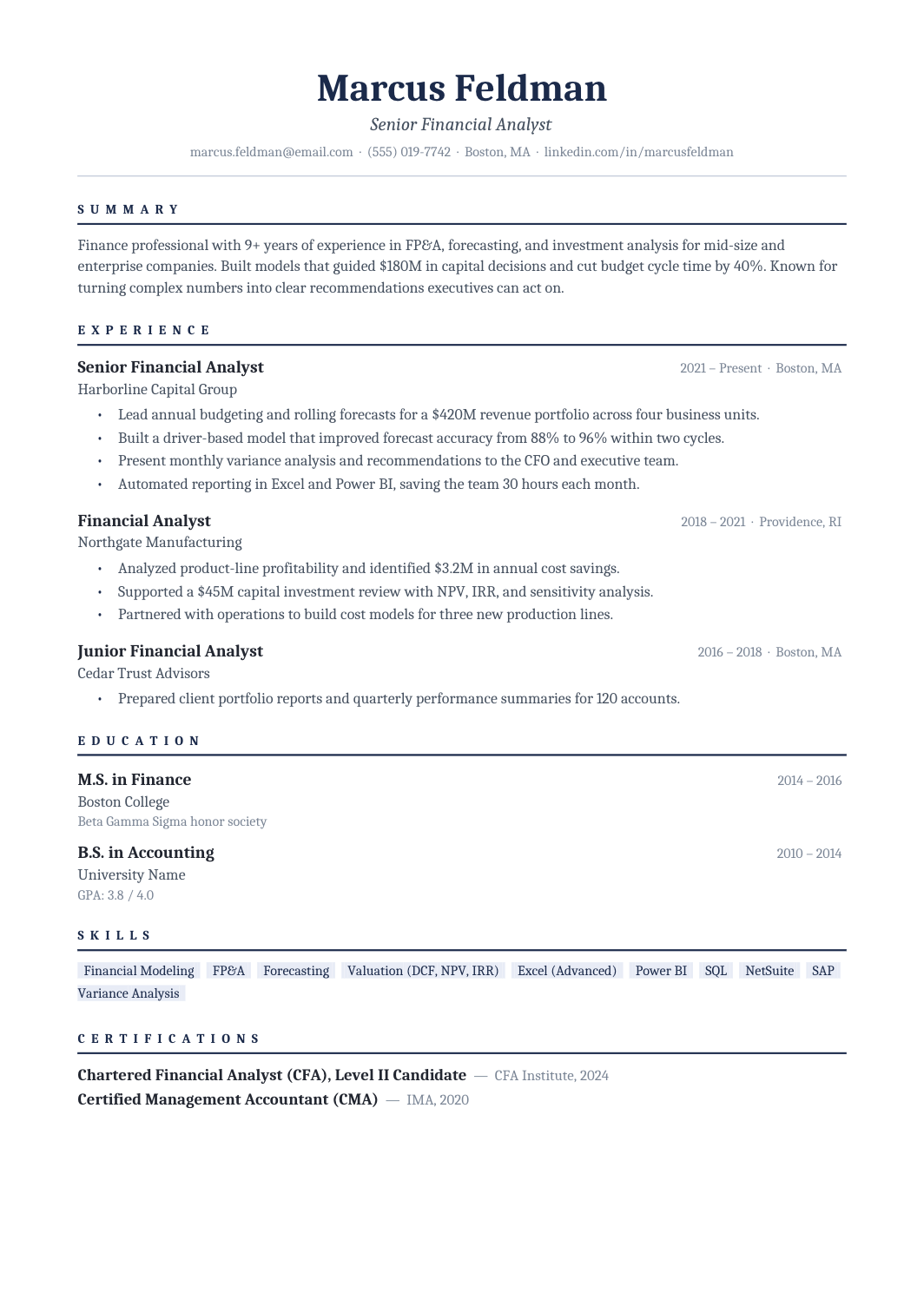 Professional ATS Resume template for Google Docs and Word