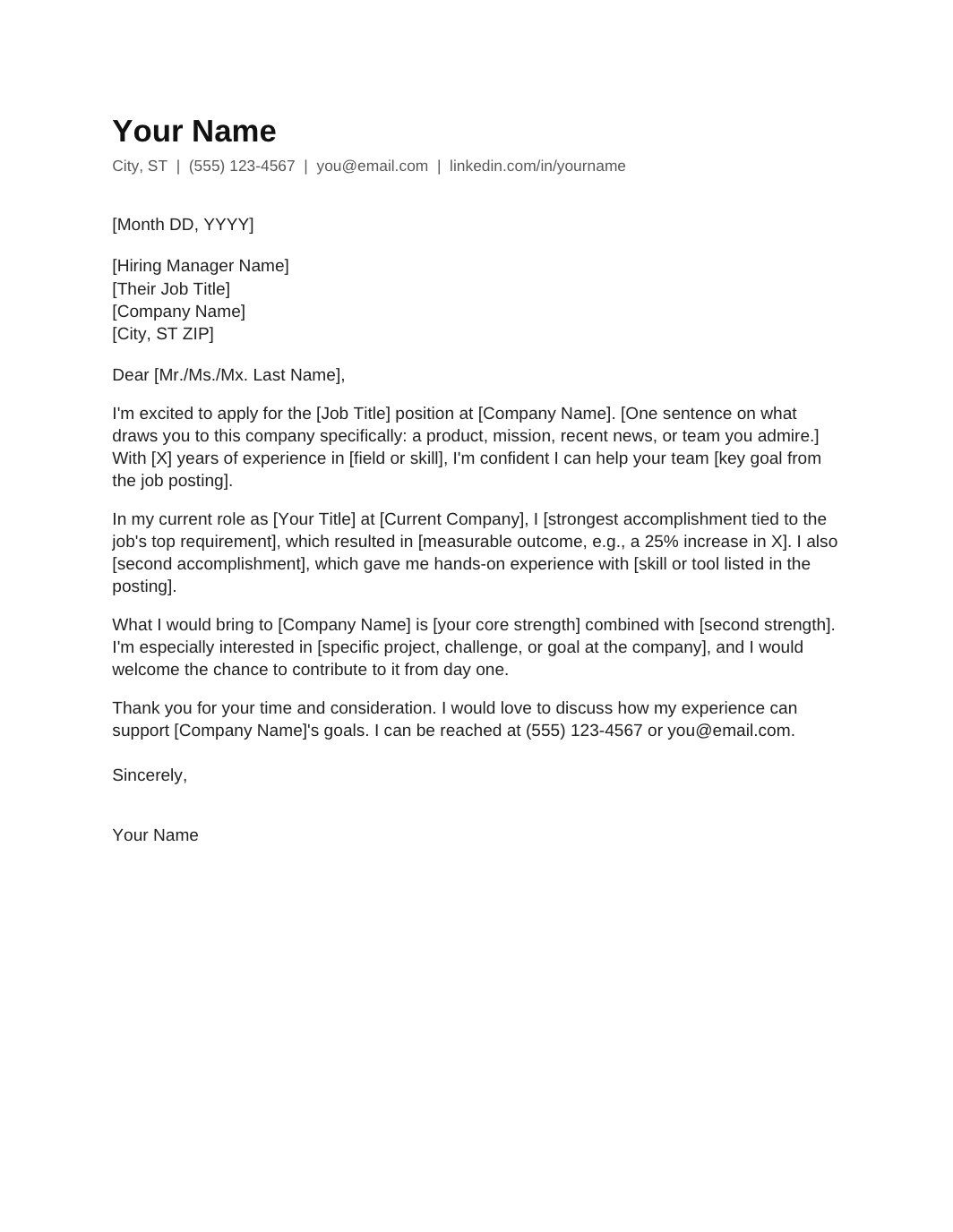 Simple Cover Letter Google Docs cover letter template